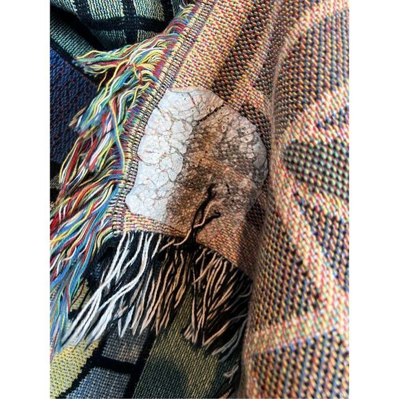 Vintage Stained Glass Architecture Frank Lloyd Wright Waterlilies Tapestry Throw - Picture 10 of 10